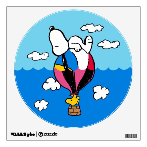 Peanuts  Snoopy  Woodstock Hot Air Balloon Wall Decal
