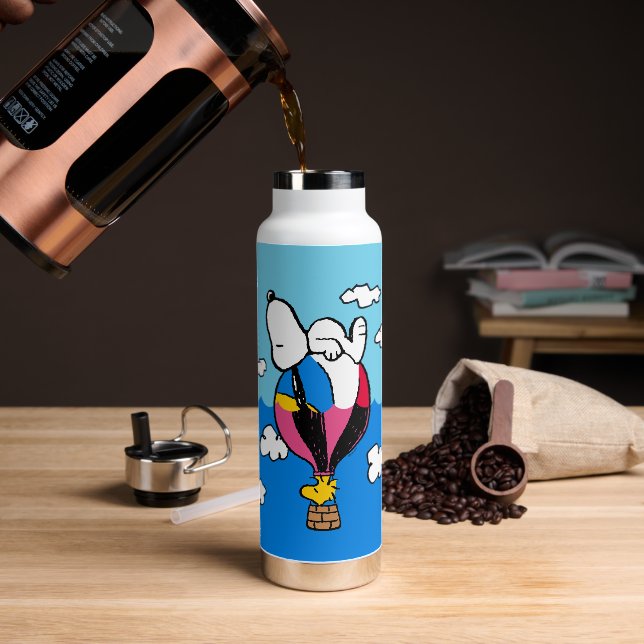Peanuts | Snoopy & Woodstock Hot Air Balloon Water Bottle (Coffee)