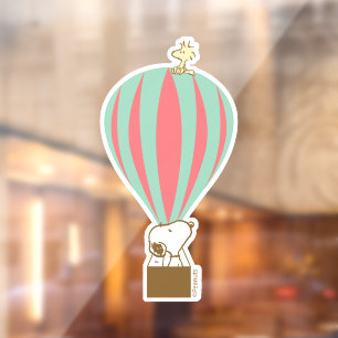 Peanuts   Snoopy & Woodstock Hot Air Balloon Window Cling