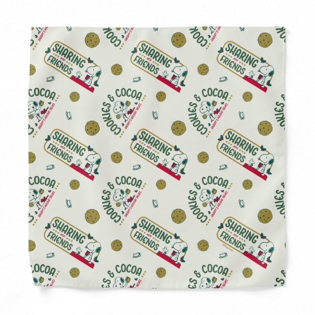 Peanuts | Snoopy & Woodstock Hot Cocoa Pattern Bandana (Front)