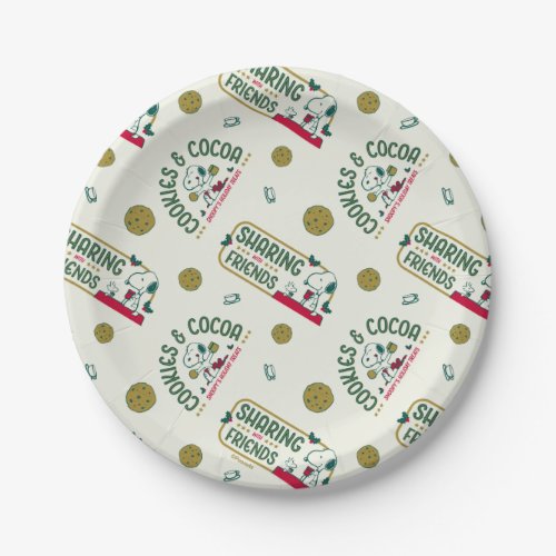 Peanuts  Snoopy  Woodstock Hot Cocoa Pattern Paper Plates
