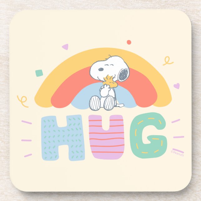 Peanuts | Snoopy & Woodstock Hug Beverage Coaster (Front)