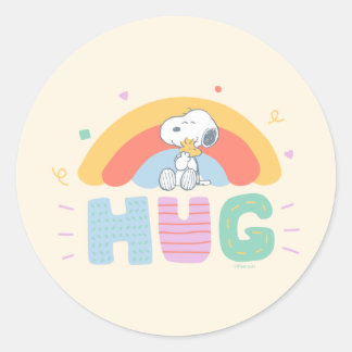 Peanuts | Snoopy & Woodstock Hug Classic Round Sticker