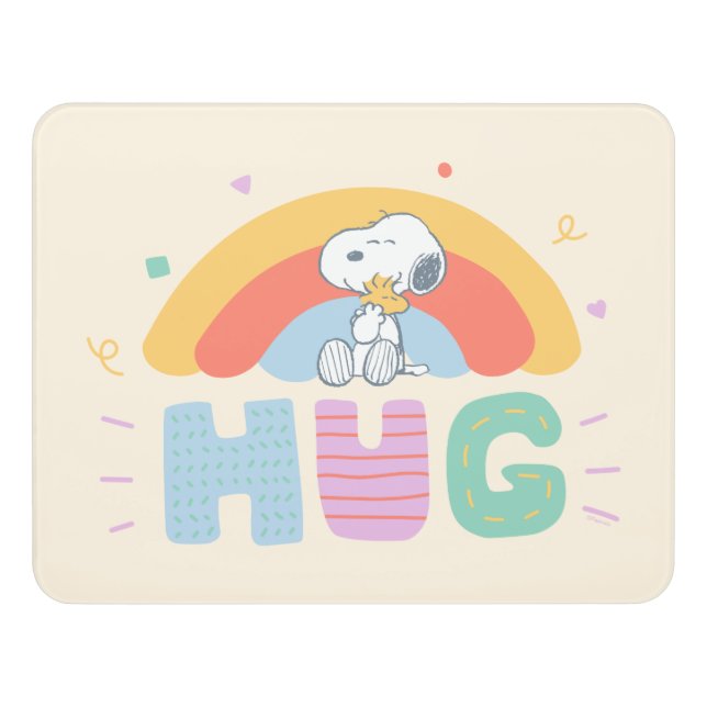 Peanuts | Snoopy & Woodstock Hug Door Sign (Contemporary Front)