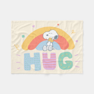 Peanuts Snoopy & Woodstock Hug Fleece Blanket