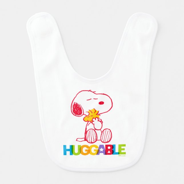 Peanuts | Snoopy & Woodstock Huggable Baby Bib (Front)