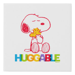 Peanuts Snoopy & Woodstock Huggable Faux Canvas Print
