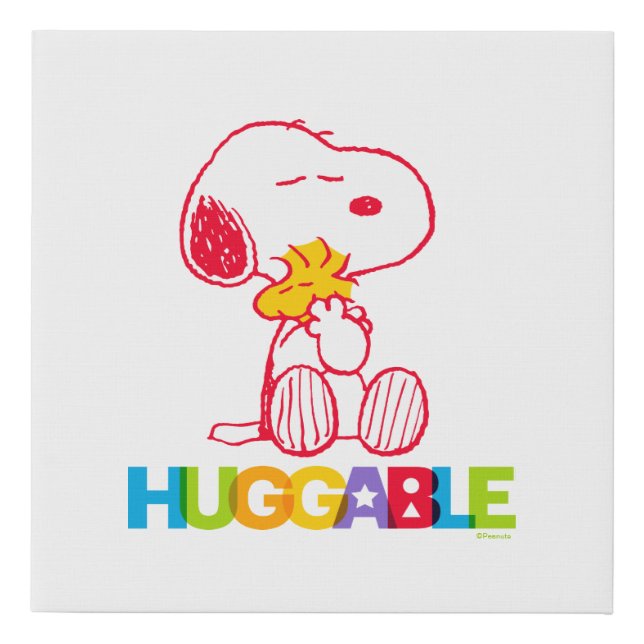 Peanuts | Snoopy & Woodstock Huggable Faux Canvas Print (Front)