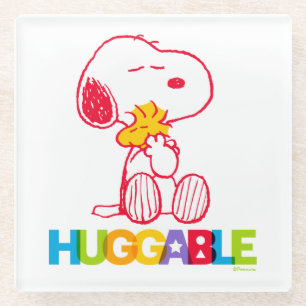 Peanuts Snoopy & Woodstock Huggable Glass Coaster