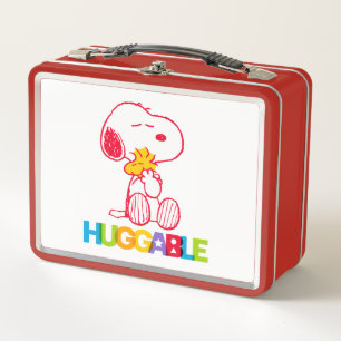 Peanuts   Snoopy & Woodstock Huggable Metal Lunch Box