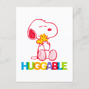 Peanuts Snoopy & Woodstock Huggable Postcard