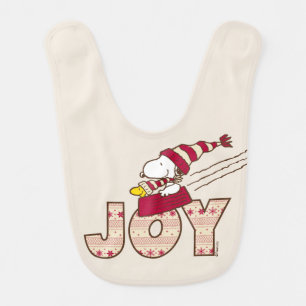 Peanuts Snoopy & Woodstock Joy Sled Ride Baby Bib