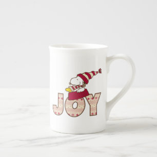 Peanuts Snoopy & Woodstock Joy Sled Ride Bone China Mug