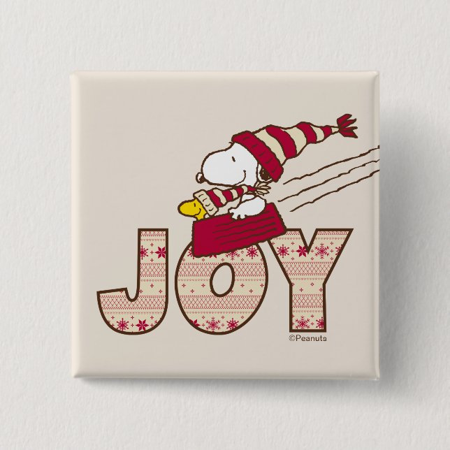 Peanuts | Snoopy & Woodstock Joy Sled Ride Button (Front)