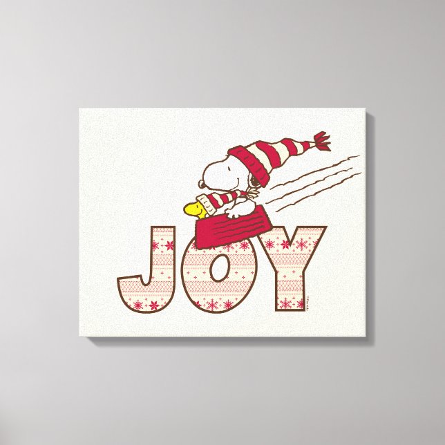 Peanuts | Snoopy & Woodstock Joy Sled Ride Canvas Print (Front)