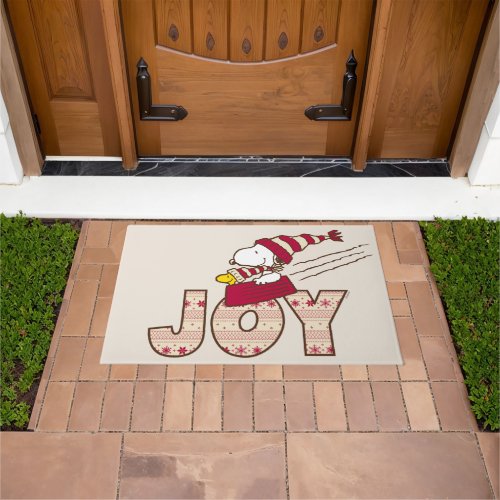 Peanuts  Snoopy  Woodstock Joy Sled Ride Doormat