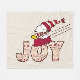 Peanuts Snoopy & Woodstock Joy Sled Ride Fleece Blanket