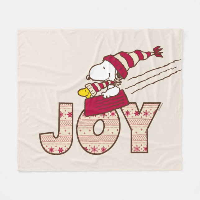 Peanuts | Snoopy & Woodstock Joy Sled Ride Fleece Blanket (Front (Horizontal))