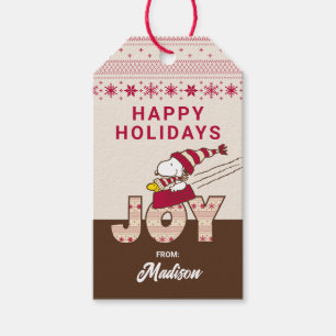 Peanuts Snoopy & Woodstock Joy Sled Ride Gift Tags