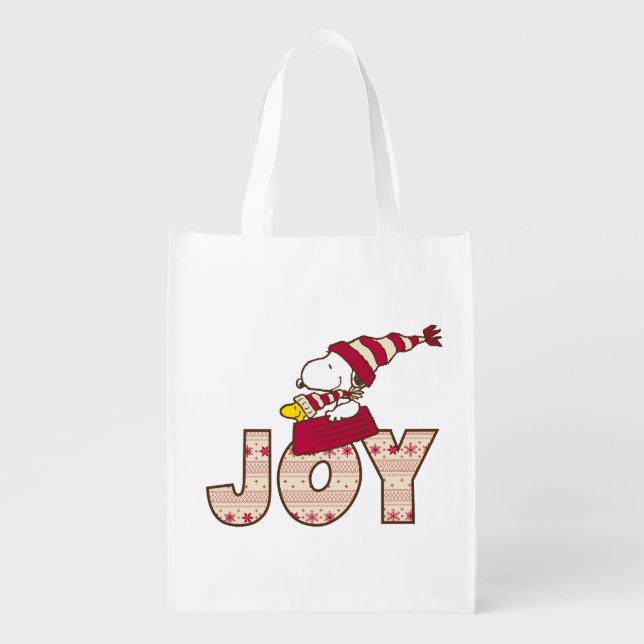 Peanuts | Snoopy & Woodstock Joy Sled Ride Grocery Bag (Front)