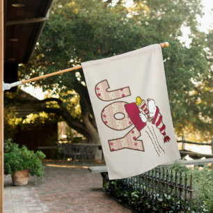 Peanuts Snoopy & Woodstock Joy Sled Ride House Flag