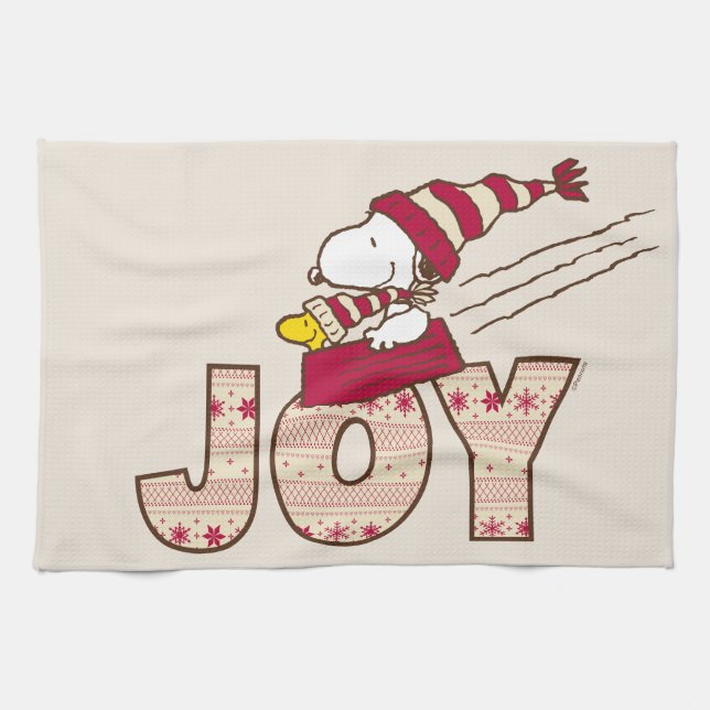 Peanuts | Snoopy & Woodstock Joy Sled Ride Kitchen Towel (Horizontal)