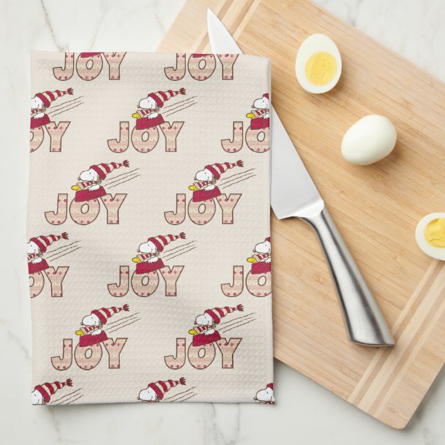 Peanuts | Snoopy & Woodstock Joy Sled Ride Kitchen Towel (Quarter Fold)