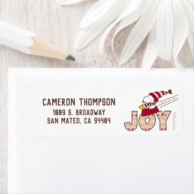 Peanuts | Snoopy & Woodstock Joy Sled Ride Label (Insitu)