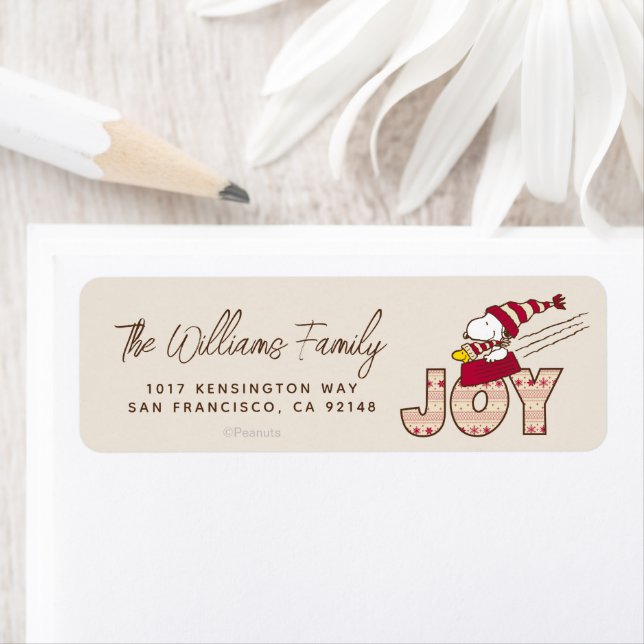 Peanuts | Snoopy & Woodstock Joy Sled Ride Label (Insitu)