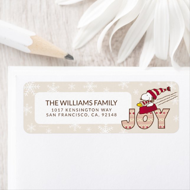 Peanuts | Snoopy & Woodstock Joy Sled Ride Label (Insitu)