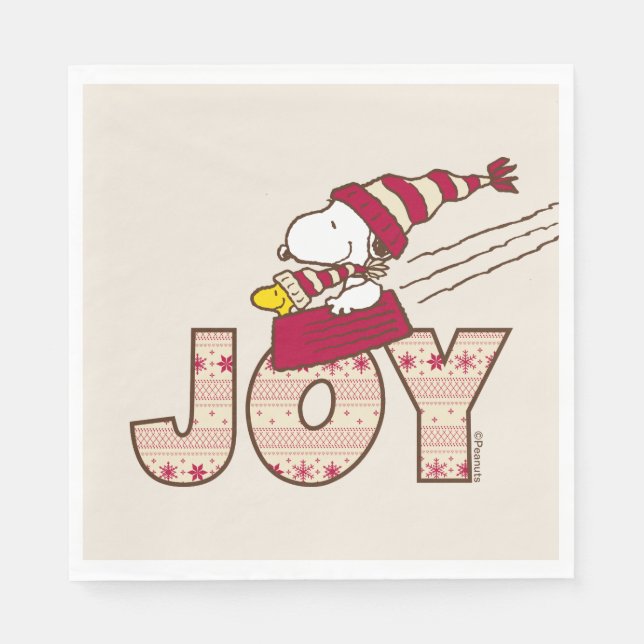 Peanuts | Snoopy & Woodstock Joy Sled Ride Napkins (Front)