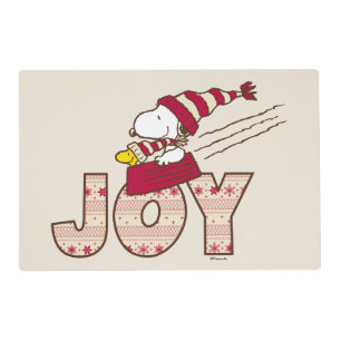 Peanuts Snoopy & Woodstock Joy Sled Ride Placemat
