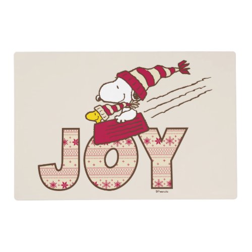Peanuts  Snoopy  Woodstock Joy Sled Ride Placemat