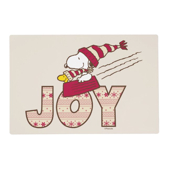 Peanuts | Snoopy & Woodstock Joy Sled Ride Placemat (Front)