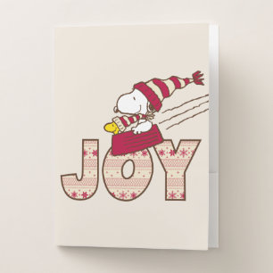 Peanuts Snoopy & Woodstock Joy Sled Ride Pocket Folder