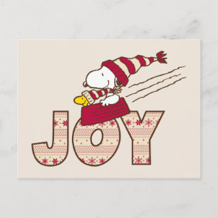 Peanuts   Snoopy & Woodstock Joy Sled Ride Postcard