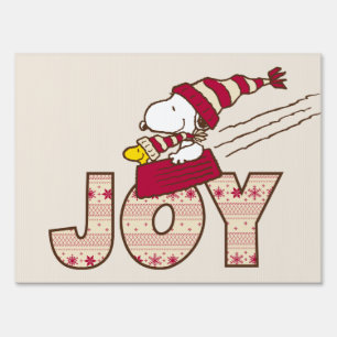 Peanuts Snoopy & Woodstock Joy Sled Ride Sign
