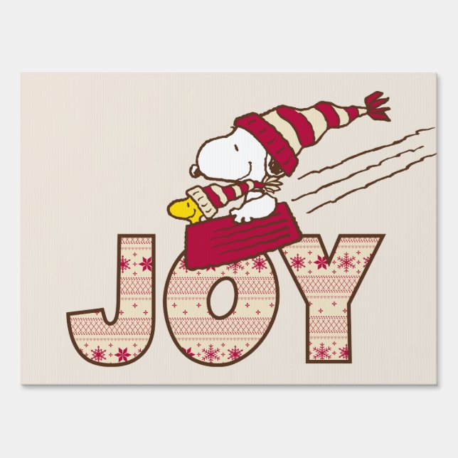 Peanuts | Snoopy & Woodstock Joy Sled Ride Sign (Back)