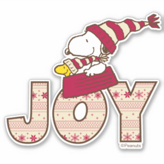 Peanuts | Snoopy & Woodstock Joy Sled Ride Sticker