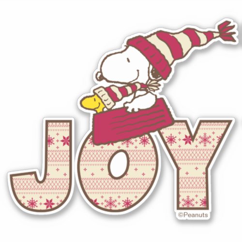 Peanuts  Snoopy  Woodstock Joy Sled Ride Sticker