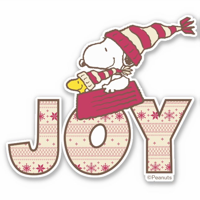 Peanuts | Snoopy & Woodstock Joy Sled Ride Sticker (Front)