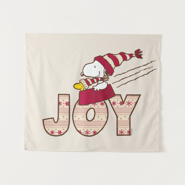 Peanuts | Snoopy & Woodstock Joy Sled Ride Tapestry (Front (Horizontal))