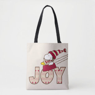 Peanuts Snoopy & Woodstock Joy Sled Ride Tote Bag