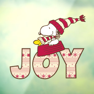 Peanuts Snoopy & Woodstock Joy Sled Ride Window Cling
