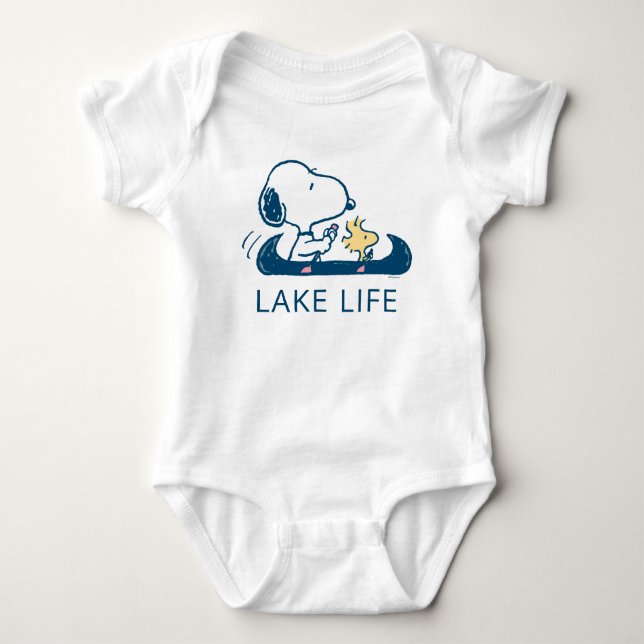Peanuts | Snoopy & Woodstock Lake Life Baby Bodysuit (Front)