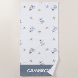 Peanuts Snoopy & Woodstock Laughing Pattern Beach Towel