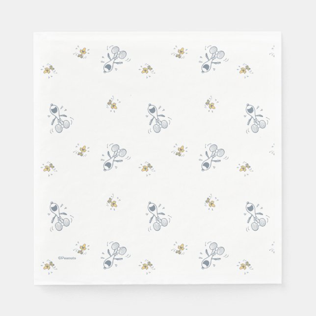 Peanuts | Snoopy & Woodstock Laughing Pattern Napkins (Front)