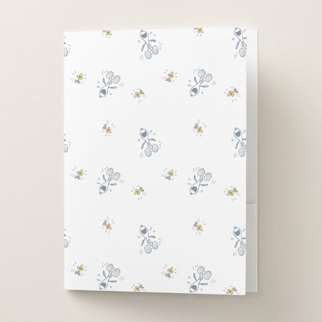Peanuts | Snoopy & Woodstock Laughing Pattern Pocket Folder (Front)