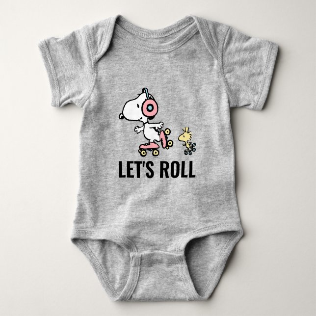 PEANUTS | Snoopy & Woodstock | Let's Roll Baby Bodysuit (Front)