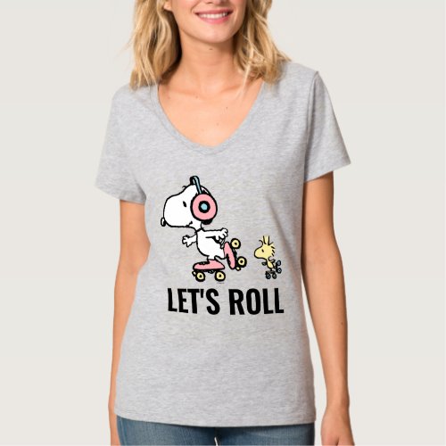 PEANUTS  Snoopy  Woodstock  Lets Roll T_Shirt